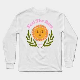 Feel The Rays Sunshine Sun Boho Retro Long Sleeve T-Shirt